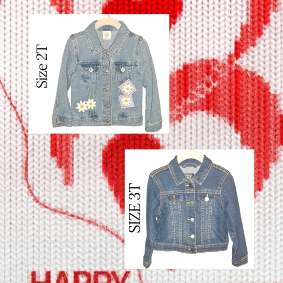 ♡ 2 LIKE NEW 2T & 3T GIRLS JEAN JACKETS - Picture 1 of 12